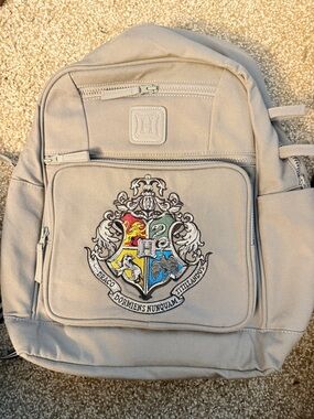 Neutral Beige Hogwarts Crest Backpack EPIC UNIVERSE